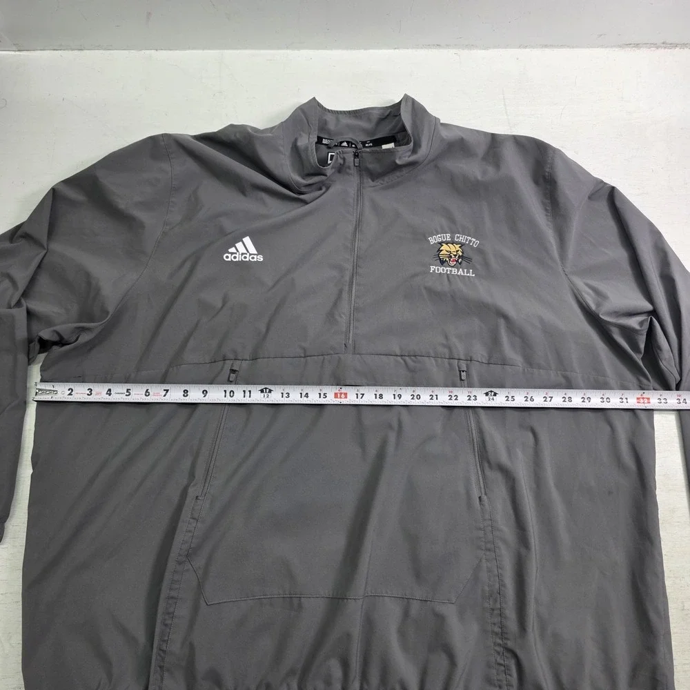 Adidas Bogue Chitto Football Pullover‎ Windbreaker Mens 4XL Gray Half Zip Jacket
